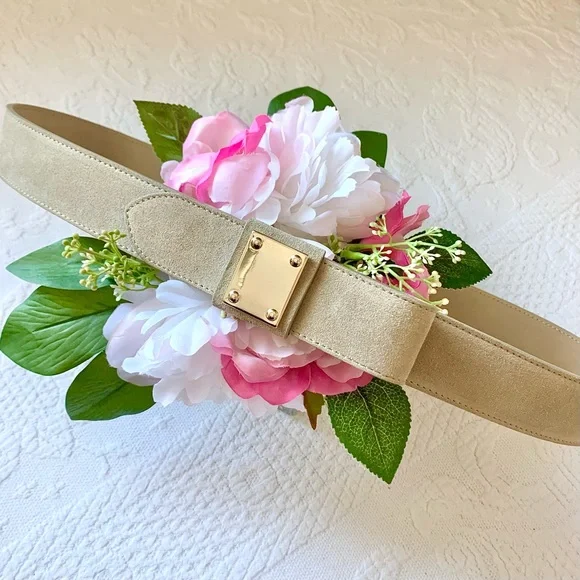Worrh New York Belt Corset Double Buckle Wide Equestrian Camel Tan Brown Bronze Women Cowhide Leather Corset Belt Double Prong Buckle Wide  main image 4